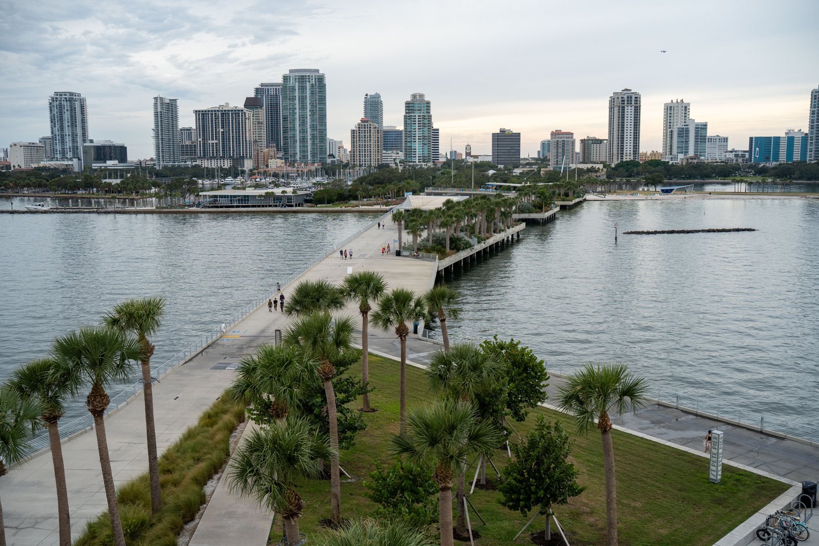 The St. Pete Pier is a signature waterfront destination in downtown St. Petersburg, stretching into Tampa Bay with palm-lined promenades, parks, restaurants, and panoramic skyline views. Designed as a vibrant public space, the Pier connects residents and visitors to the water while anchoring the cultural and social life of the city.